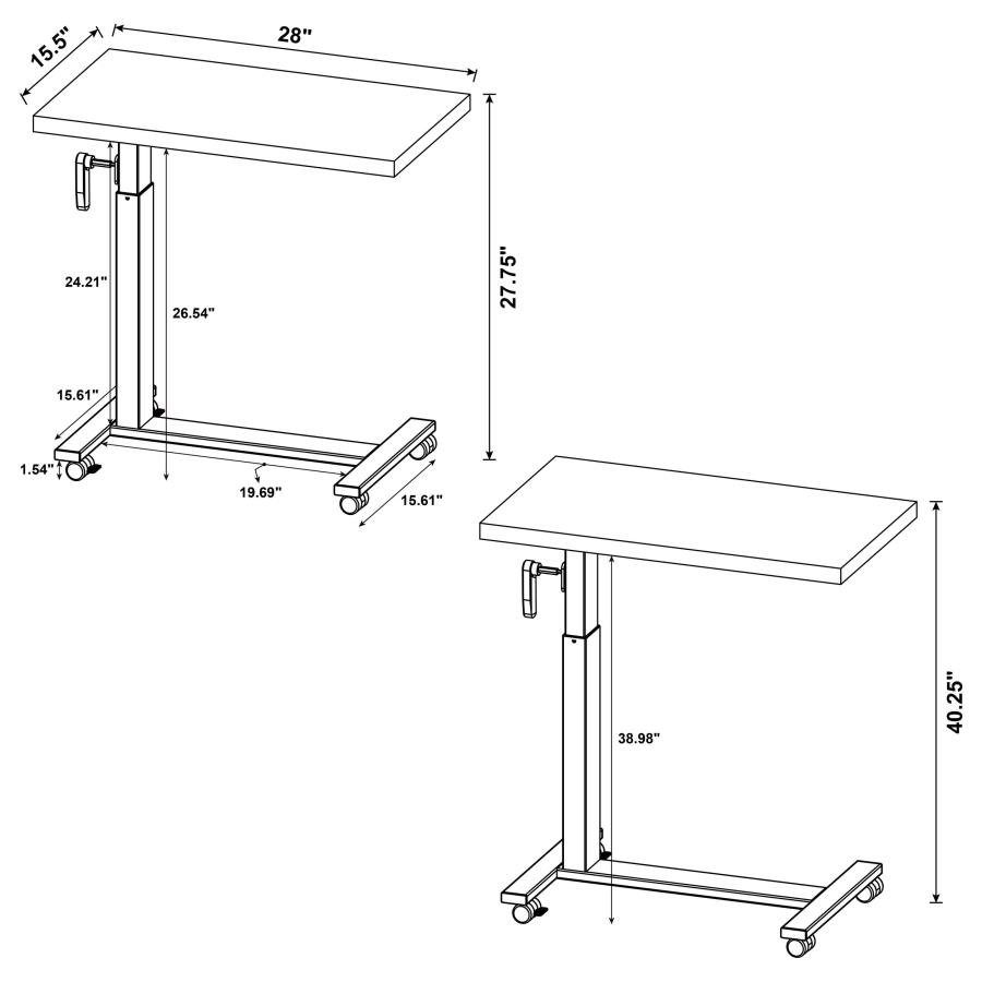 Westpark Height Adjustable Mobile Bedroom C-Table Mango view 15
