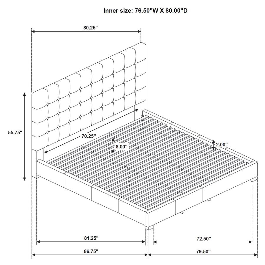Medley Genuine Leather Eastern King Platform Bed Black view 9