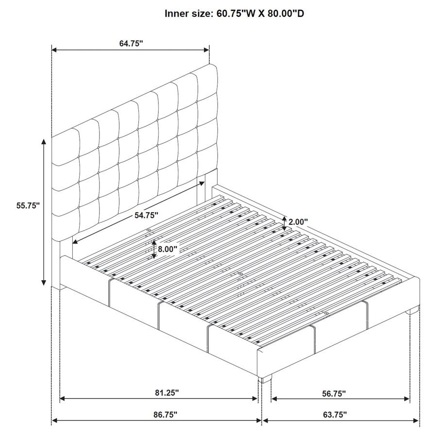 Medley Genuine Leather Queen Panel Platform Bed Tan view 9