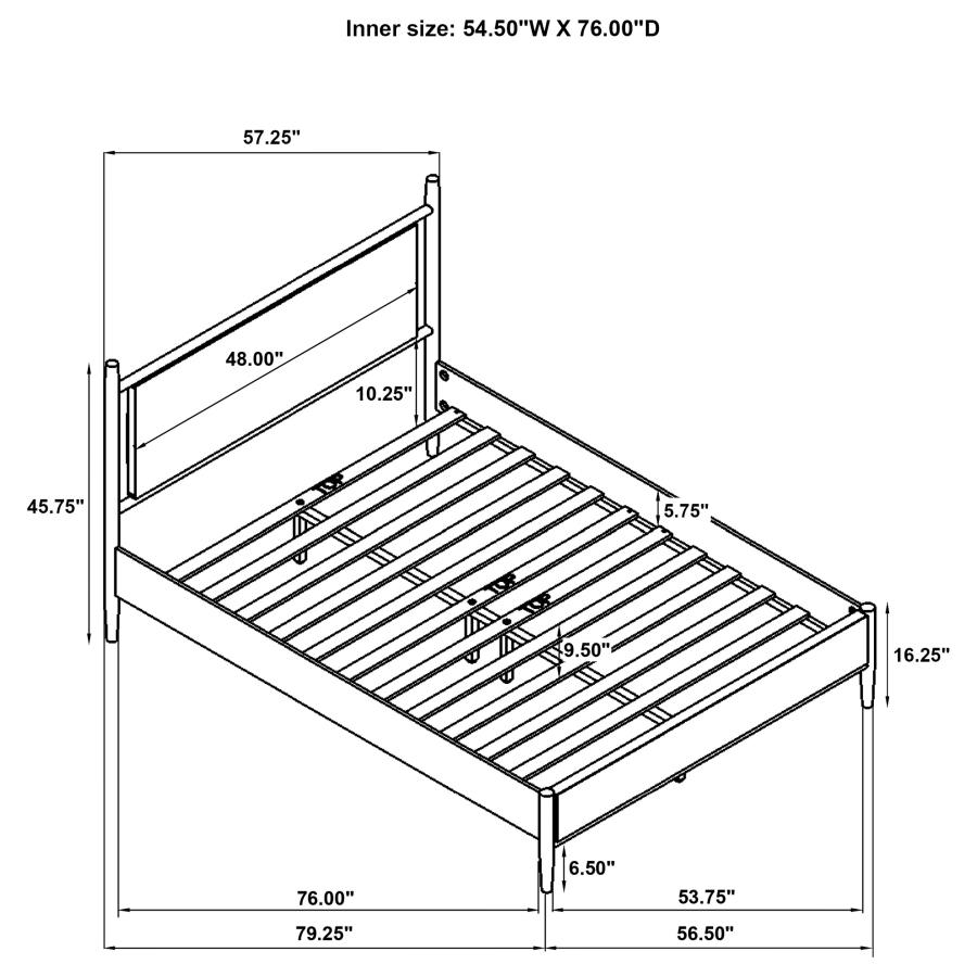 Mason 46-inch Full Panel Platform Bed Grey and Light Brown view 10