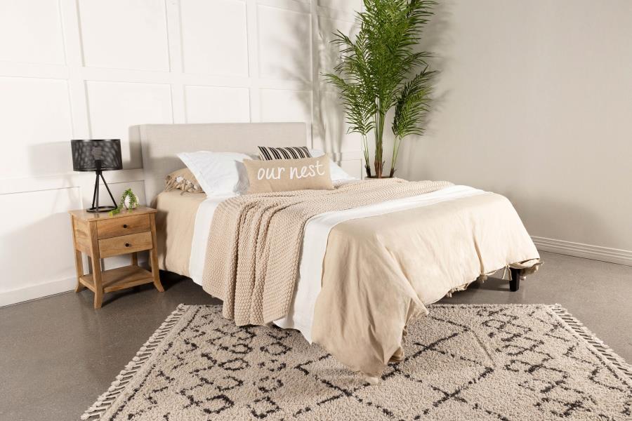 Pirro Upholstered Queen or Full Panel Headboard Sand view 10