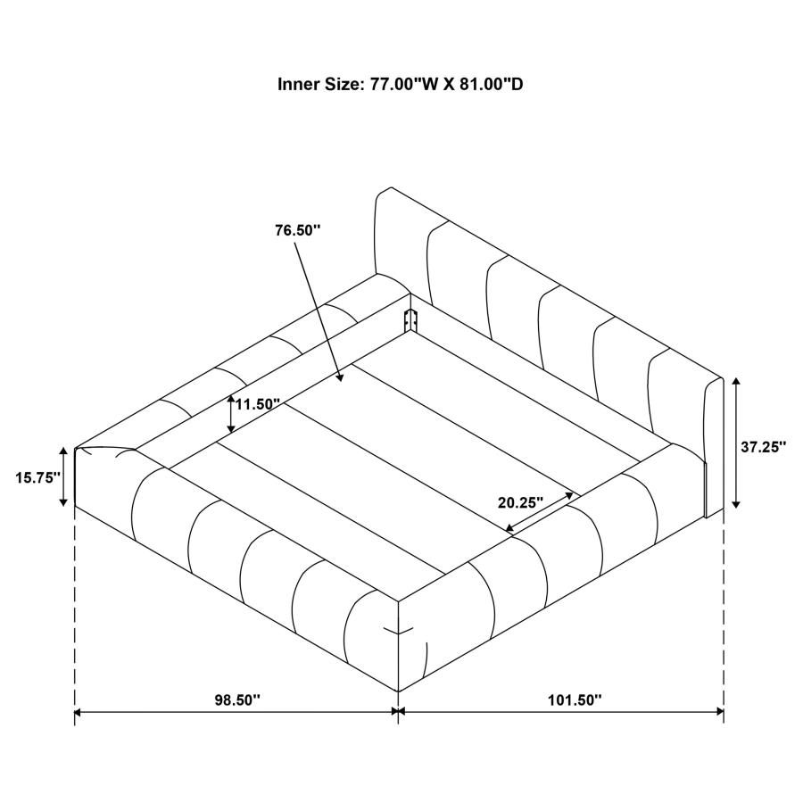 Wilshire Upholstered Eastern King Platform Bed Grey view 9
