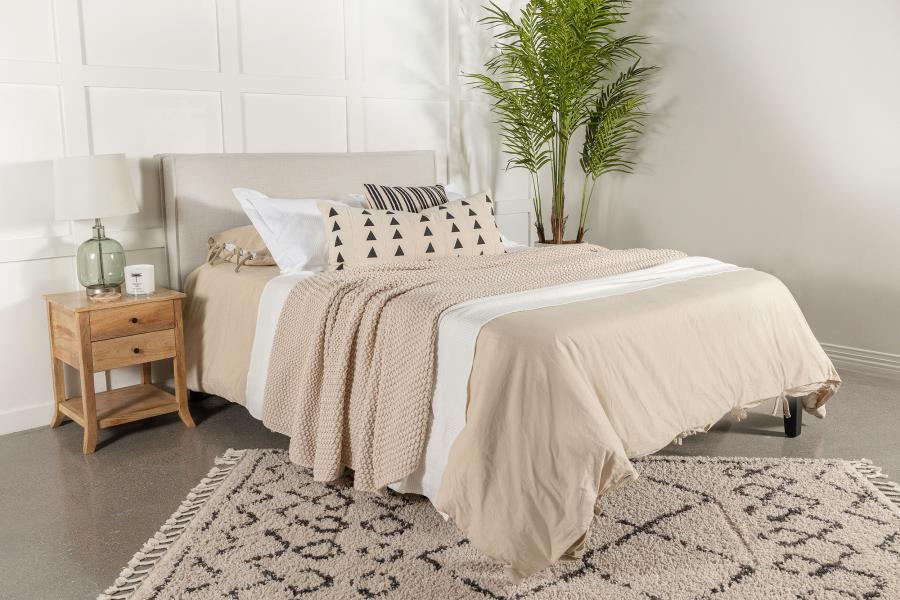 Izzy Upholstered Queen or Full Panel Headboard Sand view 9
