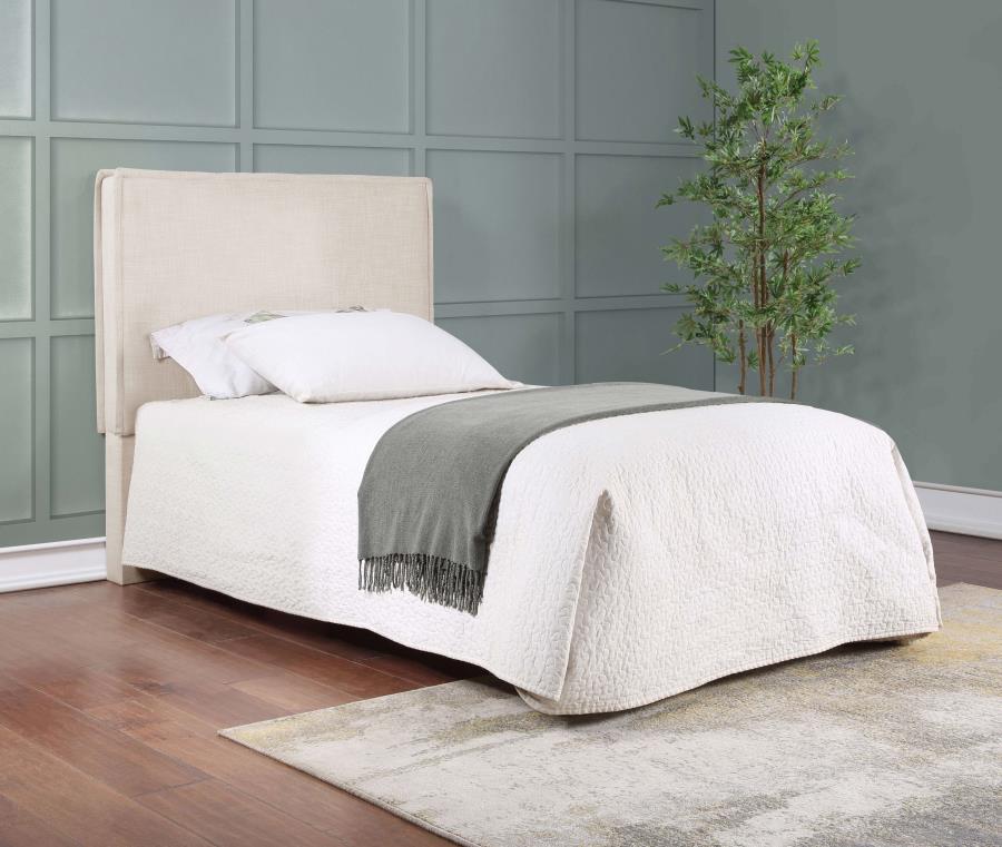 Izzy Upholstered Twin Panel Headboard Sand view 10