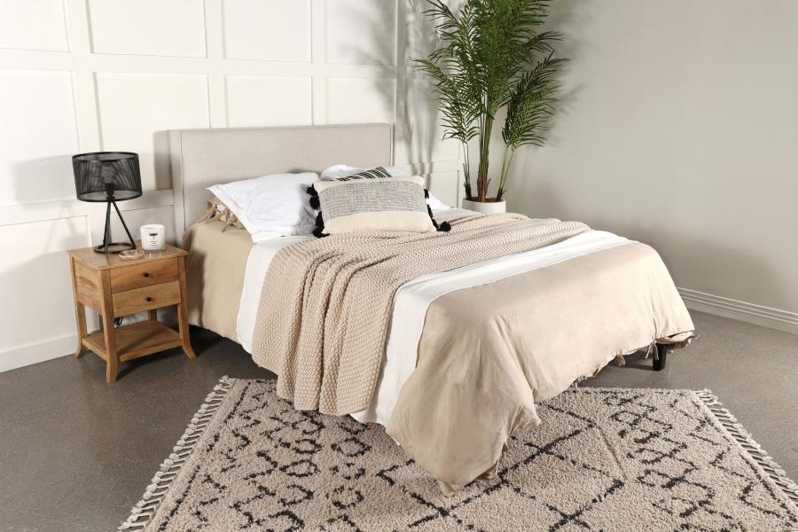 Kosmo Upholstered Queen or Full Panel Headboard Sand view 10