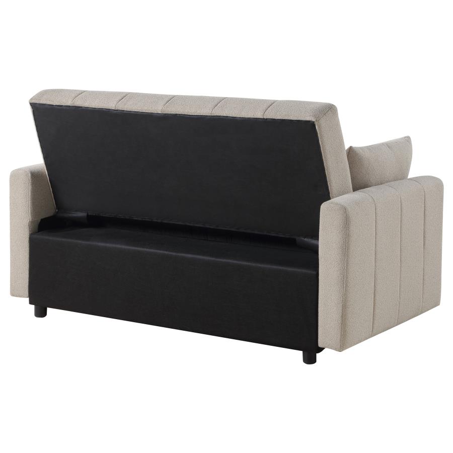 Portland Boucle Upholstered Sleeper Sofa Bed Latte view 11