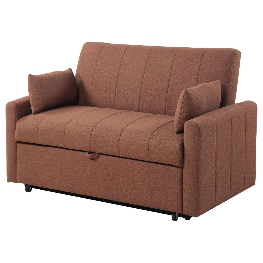 Portland Boucle Upholstered Sleeper Sofa Bed Copper view 8