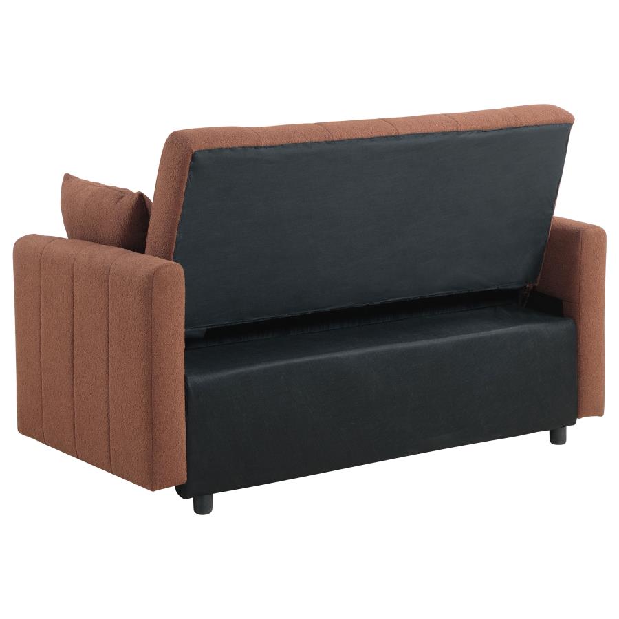 Portland Boucle Upholstered Sleeper Sofa Bed Copper view 10