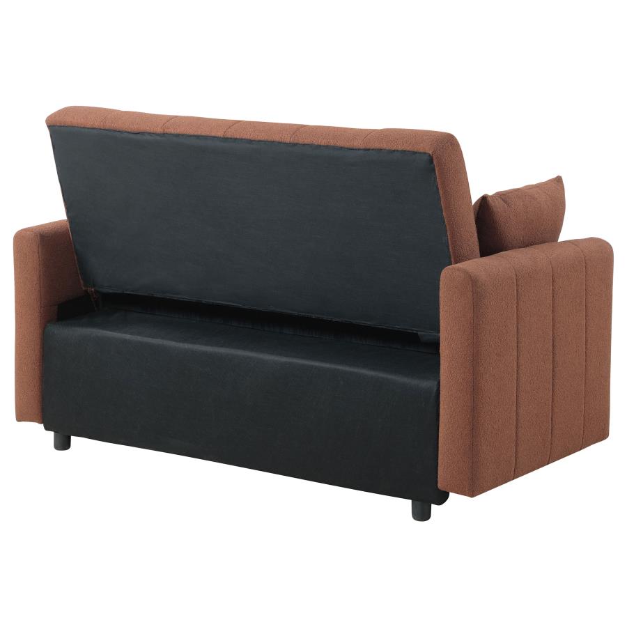 Portland Boucle Upholstered Sleeper Sofa Bed Copper view 11