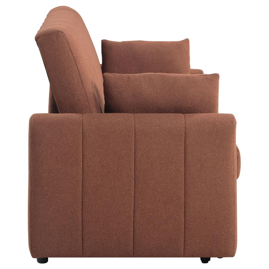 Portland Boucle Upholstered Sleeper Sofa Bed Copper view 12