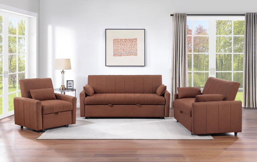 Portland Boucle Upholstered Sleeper Sofa Bed Copper view 15