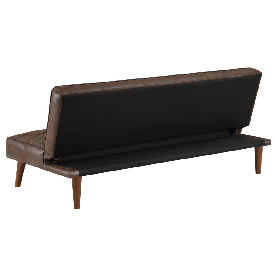 Jenson Upholstered Tufted Convertible Sofa Bed Dark Coffee view 8