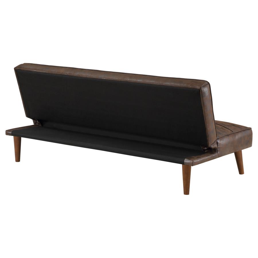Jenson Upholstered Tufted Convertible Sofa Bed Dark Coffee view 9