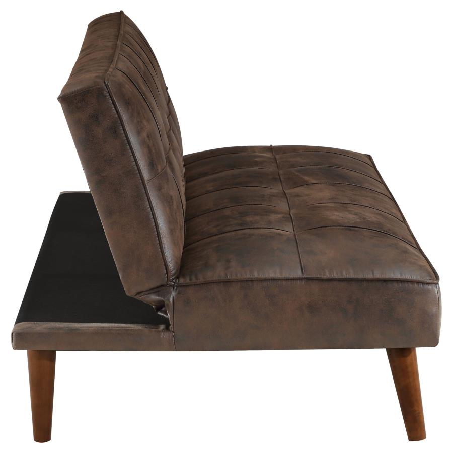 Jenson Upholstered Tufted Convertible Sofa Bed Dark Coffee view 10