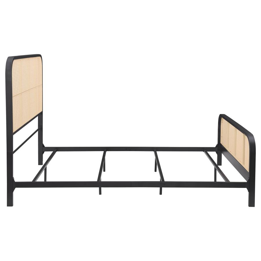 Lanewood Open Cane Webbing Metal Queen Bed Black view 8