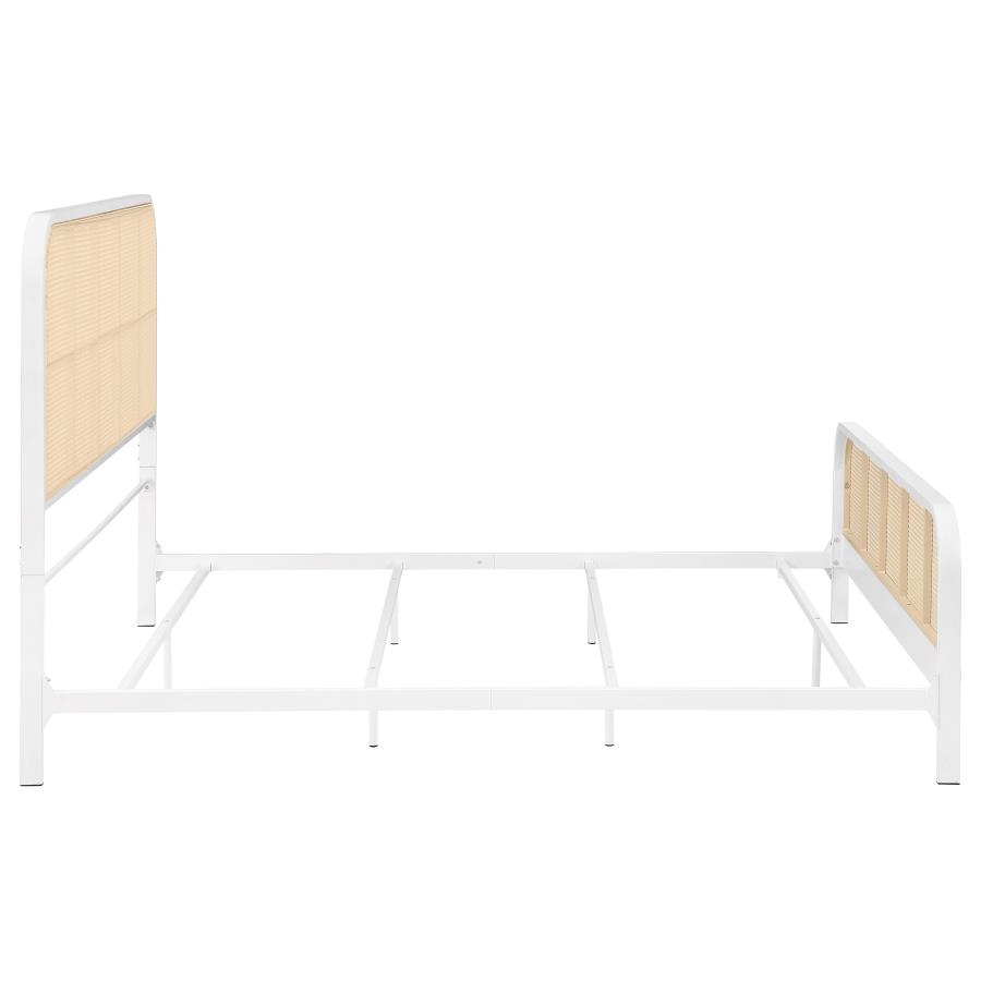 Lanewood Open Cane Webbing Metal Eastern King Bed White view 8