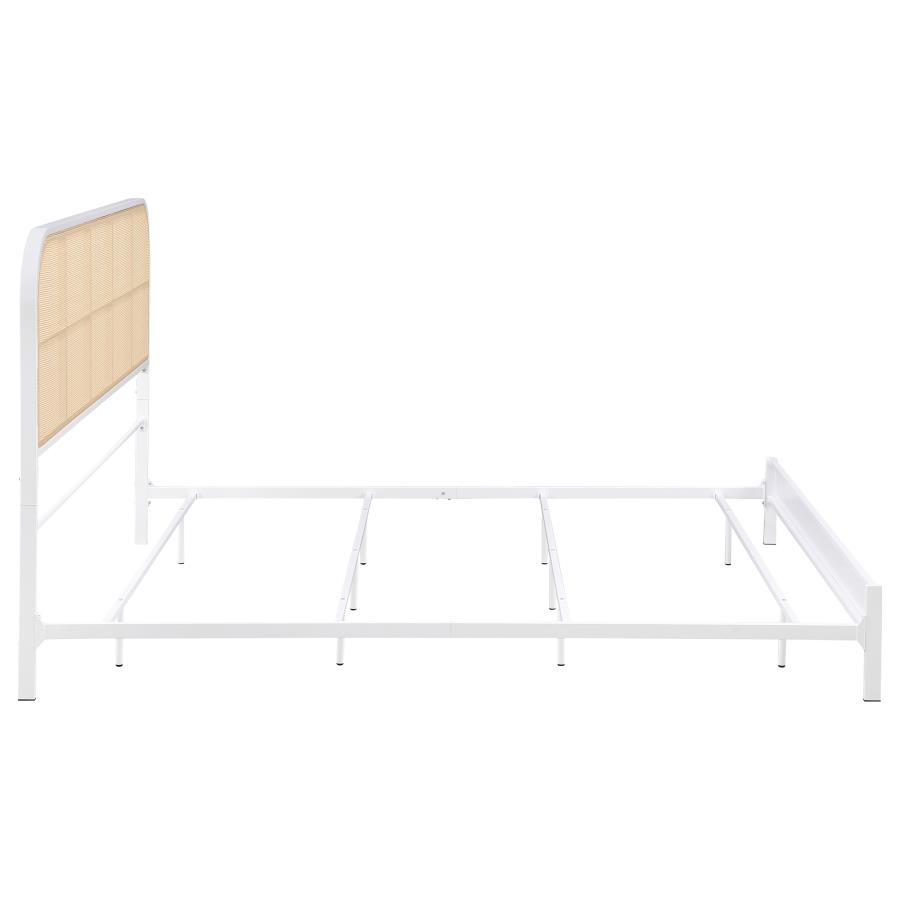 Amherst Radio Weave Rattan Metal Eastern King Bed White view 8