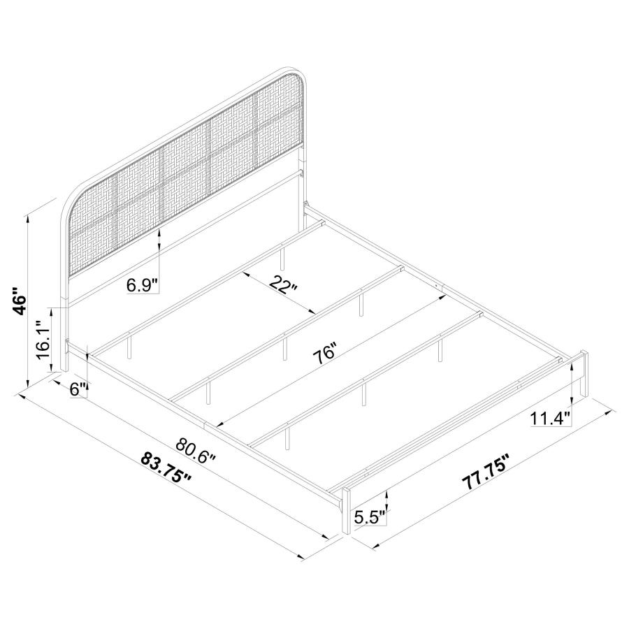 Amherst Radio Weave Rattan Metal Eastern King Bed White view 11