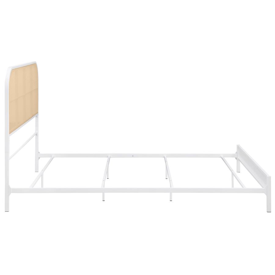 Amherst Radio Weave Rattan Metal Queen Bed White view 8