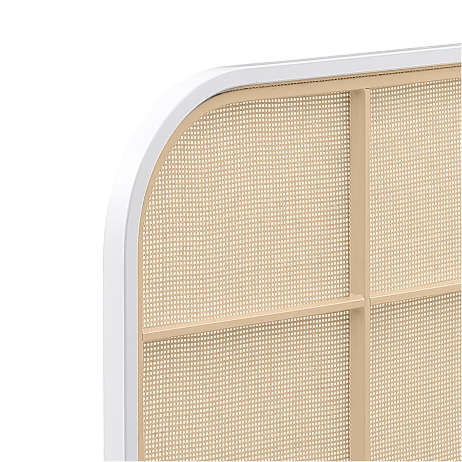 Amherst Radio Weave Rattan Metal Queen Bed White view 9