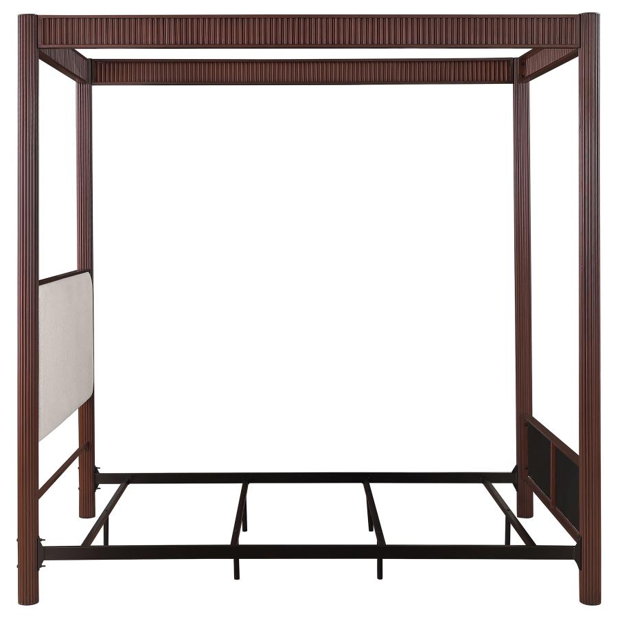 Zimmerlee 89-inch Metal Eastern King Canopy Bed Rust Brown view 8