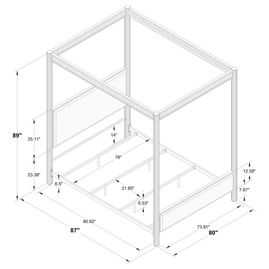 Zimmerlee 89-inch Metal Eastern King Canopy Bed Rust Brown view 12