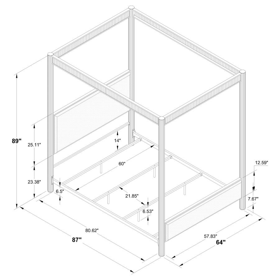 Zimmerlee 89-inch Metal Queen Canopy Bed Rust Brown view 12