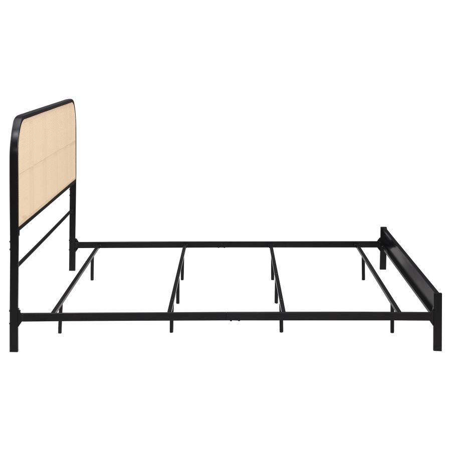 Amherst Radio Weave Rattan Metal Eastern King Bed Black view 8