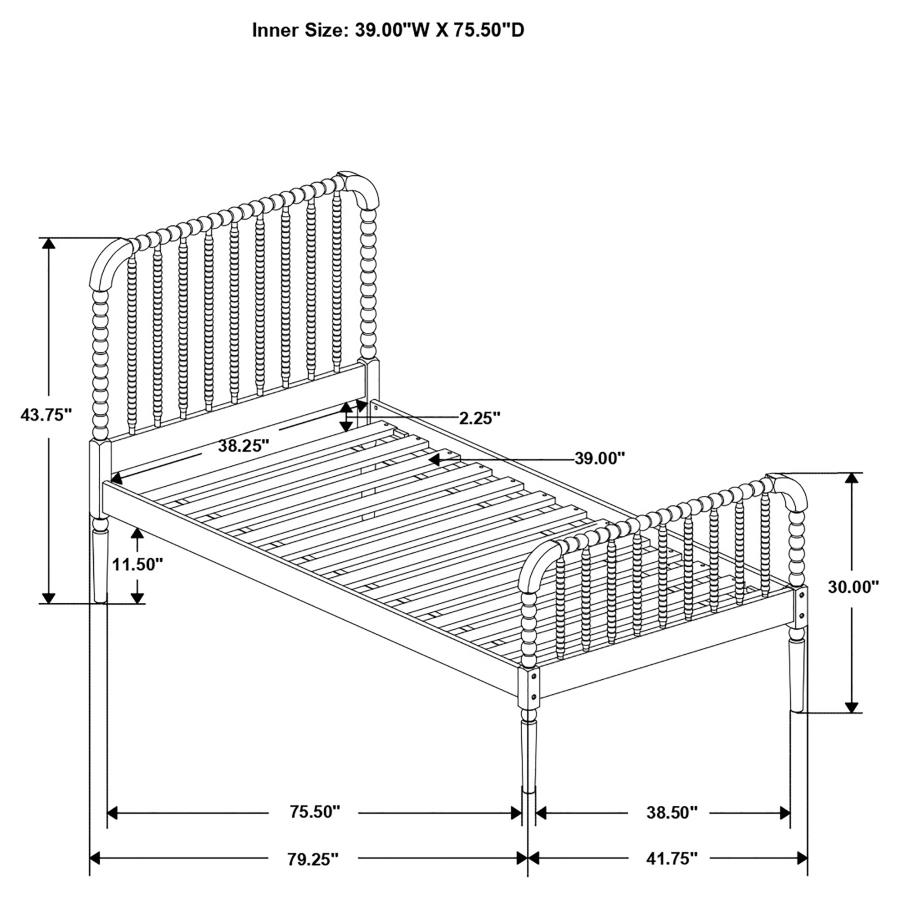 Jones Wood Twin Open Frame Bed White view 11