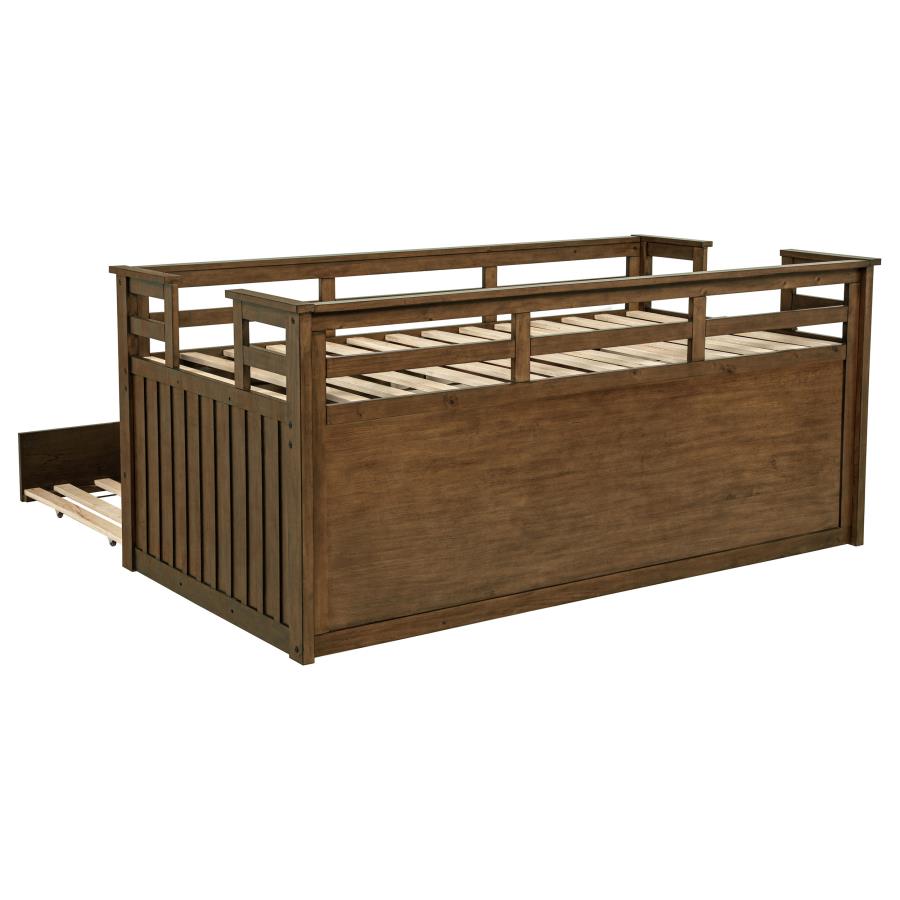 Carlsbad Wood Twin Captains Bed With Trundle Medium Brown view 9