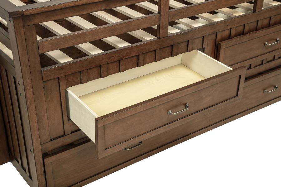 Carlsbad Wood Twin Captains Bed With Trundle Medium Brown view 12