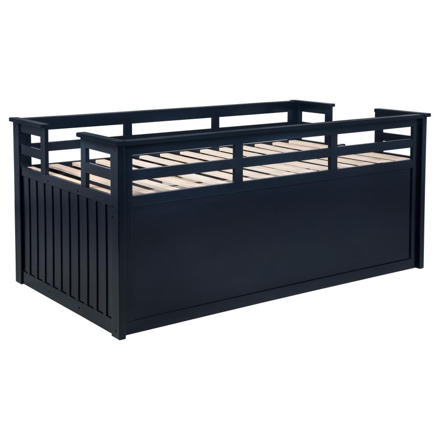 Carlsbad Wood Twin Captains Bed With Trundle Navy Blue view 9