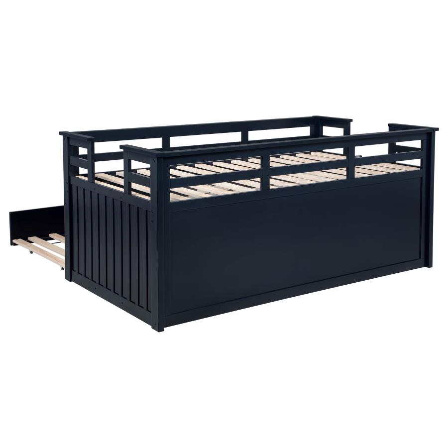 Carlsbad Wood Twin Captains Bed With Trundle Navy Blue view 10
