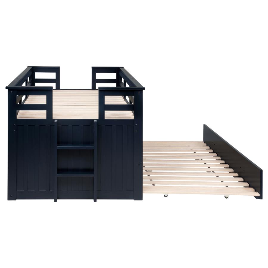 Carlsbad Wood Twin Captains Bed With Trundle Navy Blue view 13