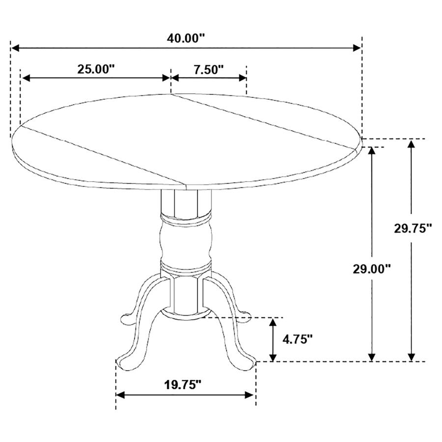 Allison 5-piece Round Drop Leaf Dining Table Set White view 9