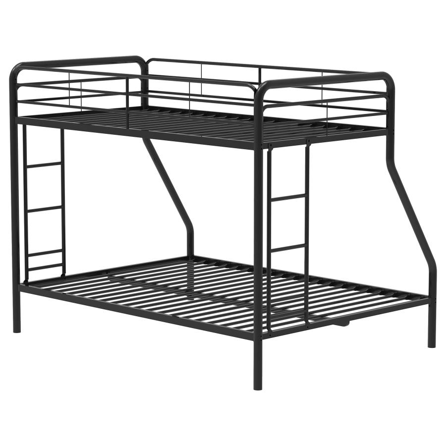 Carson Metal Twin Over Full Bunk Bed Glossy Black view 8