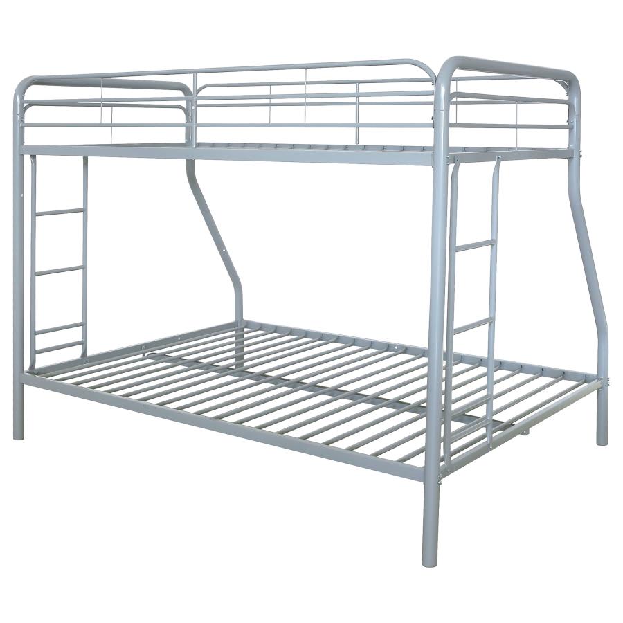 Carson Metal Twin Over Full Bunk Bed Glossy Silver view 8