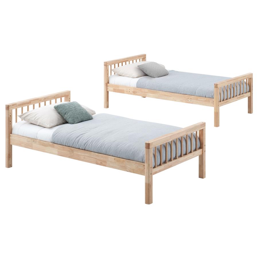 Dakota Wood Twin Over Twin Bunk Bed Natural view 10