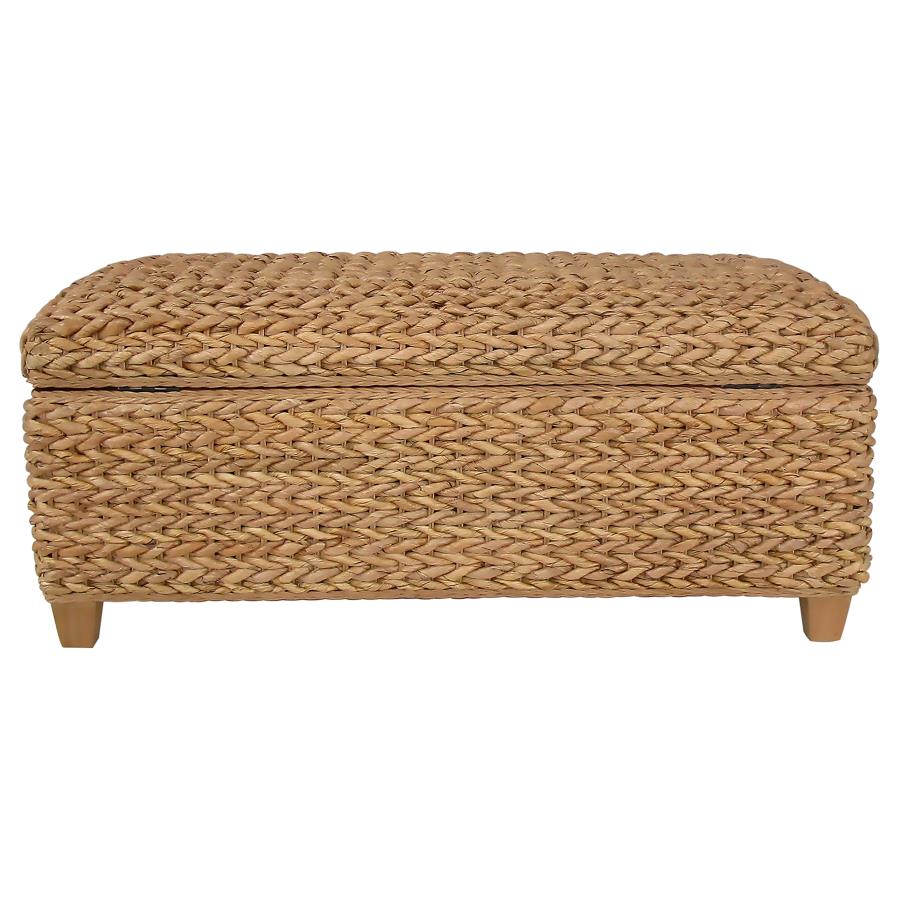 Laughton Hand-Woven Banana Leaf Storage Bench Natural view 8