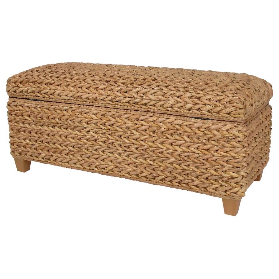 Laughton Hand-Woven Banana Leaf Storage Bench Natural view 9