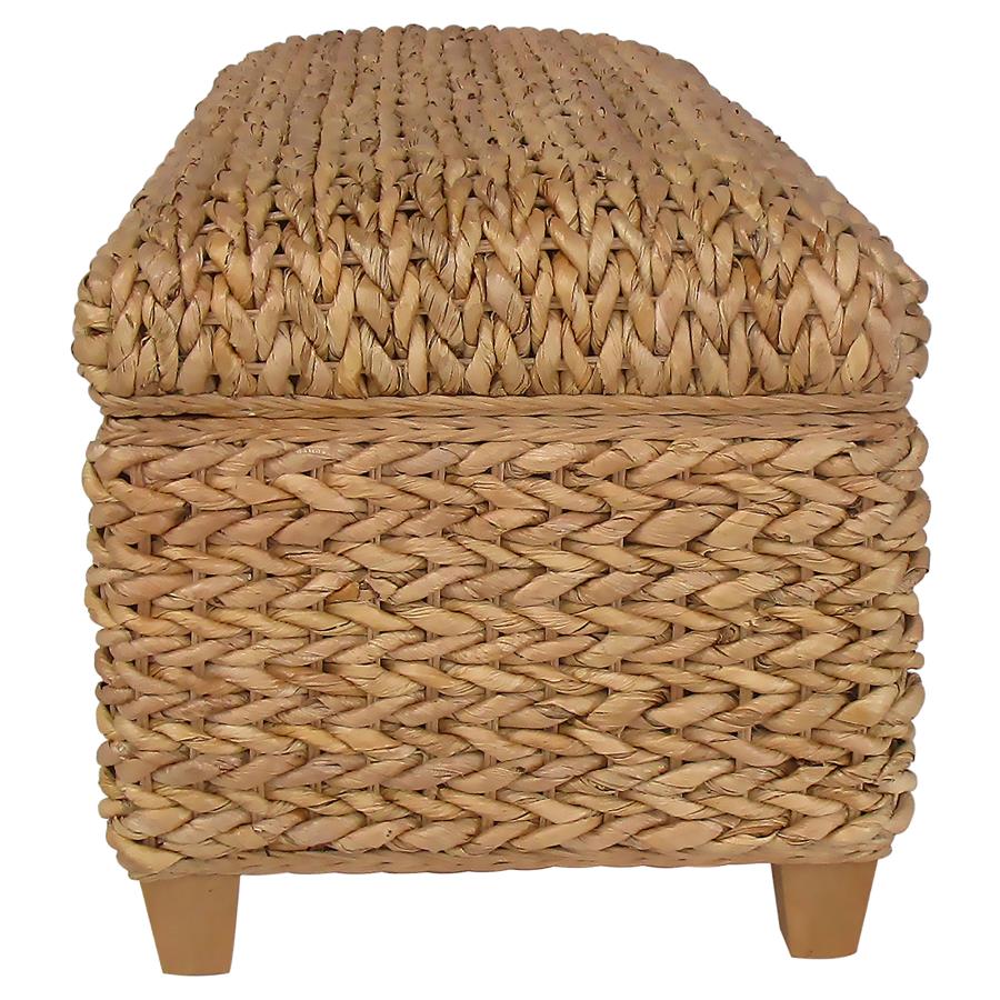 Laughton Hand-Woven Banana Leaf Storage Bench Natural view 10