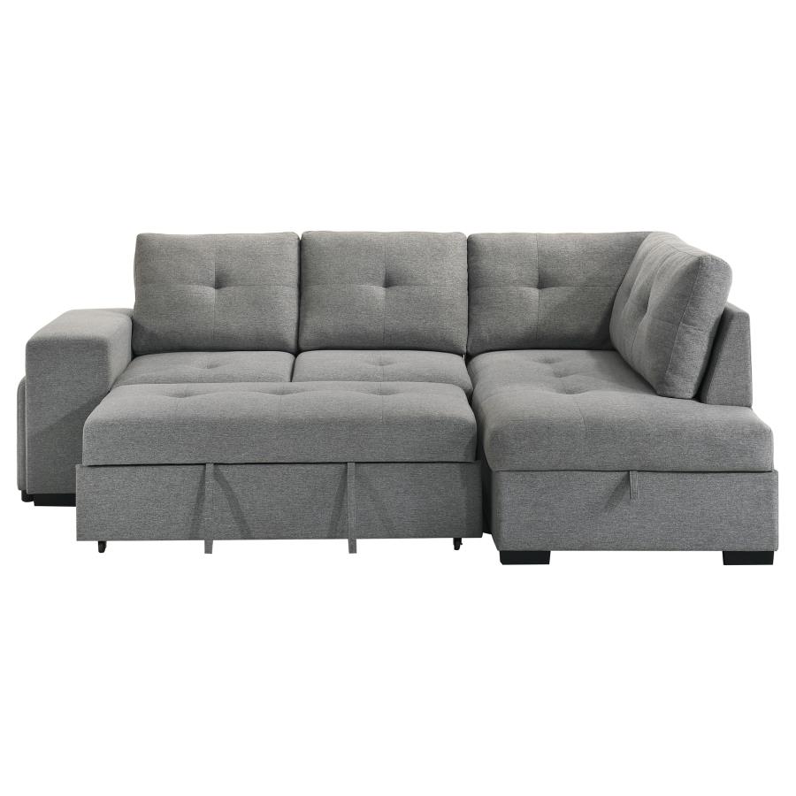 Roanne Fabric Upholstered Sleeper Sectional Sofa Grey view 10