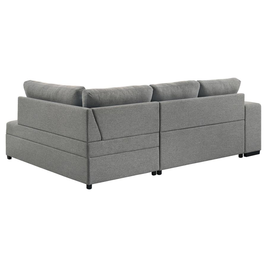 Roanne Fabric Upholstered Sleeper Sectional Sofa Grey view 12