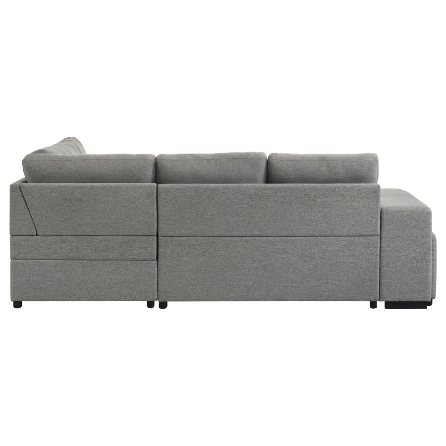 Roanne Fabric Upholstered Sleeper Sectional Sofa Grey view 13