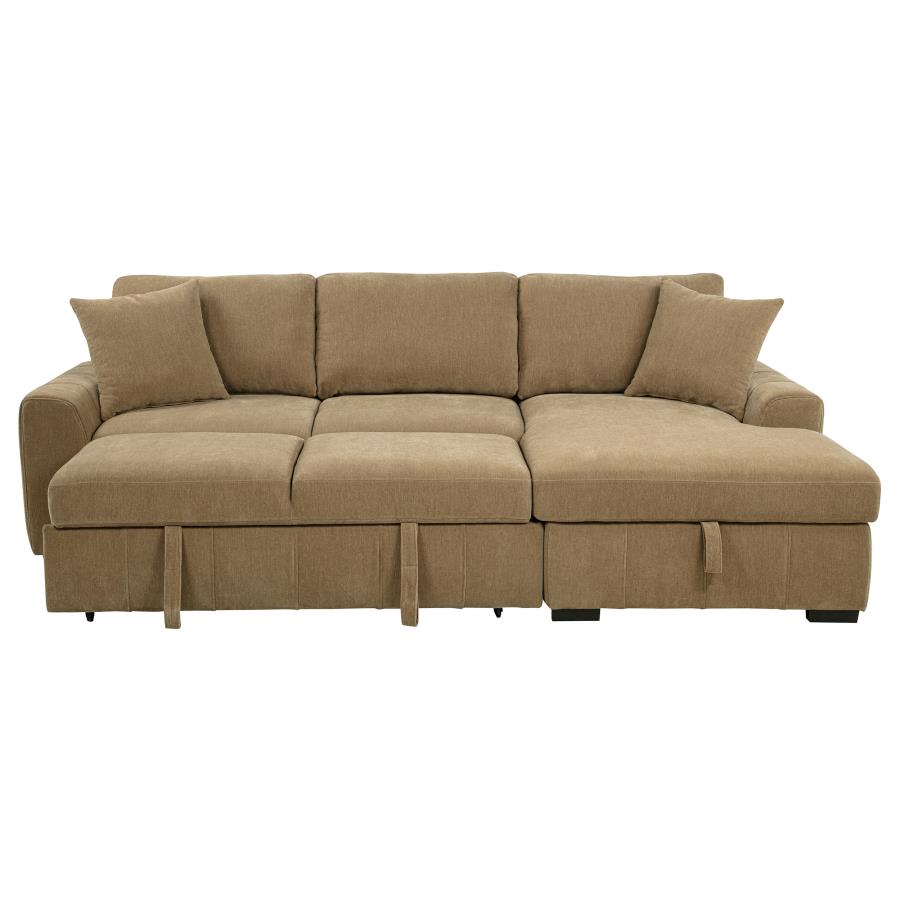 Pastrana Upholstered Sleeper Sectional Sofa RAF Chaise Camel view 8