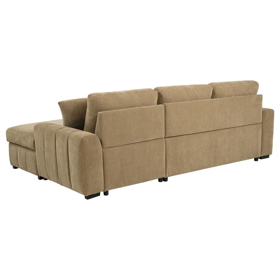 Pastrana Upholstered Sleeper Sectional Sofa RAF Chaise Camel view 10