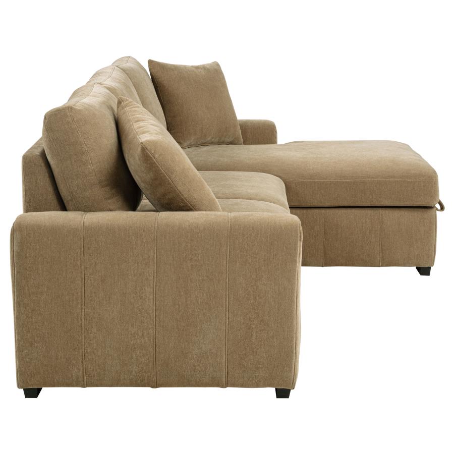 Pastrana Upholstered Sleeper Sectional Sofa RAF Chaise Camel view 11
