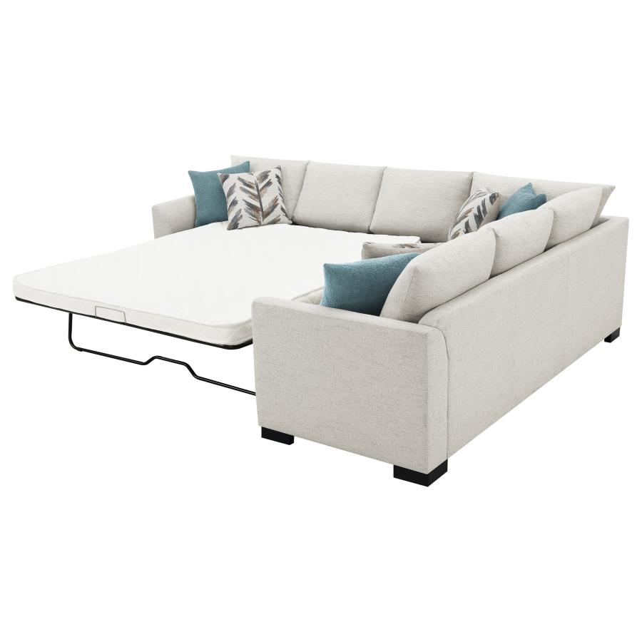 Ashford Chenille Upholstered Sleeper Sectional Sofa Greige view 8