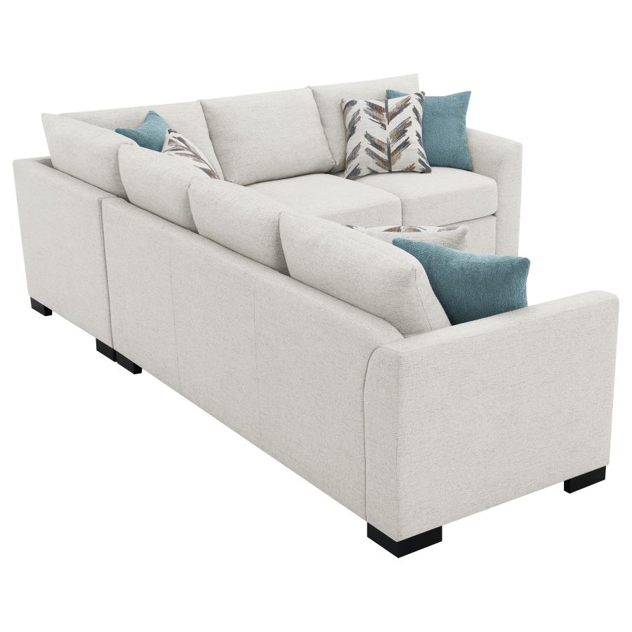 Ashford Chenille Upholstered Sleeper Sectional Sofa Greige view 12