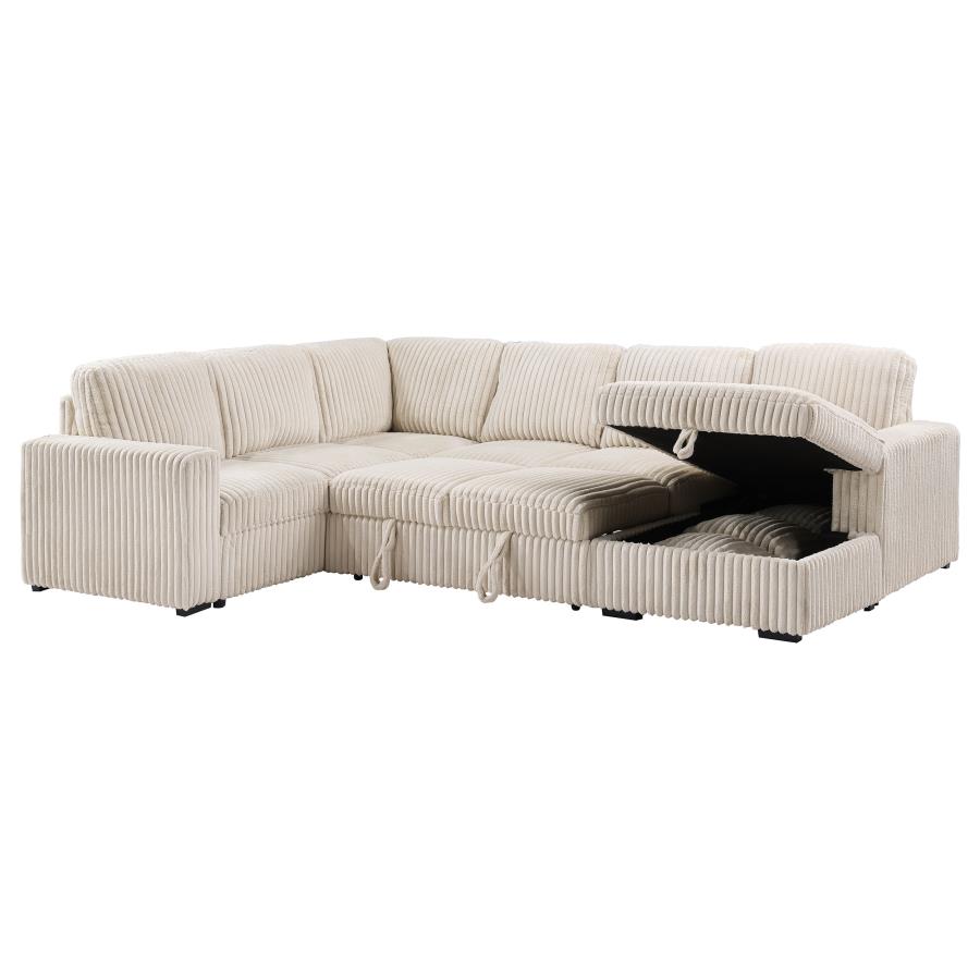 Devonshire Sleeper Sectional Sofa Storage Chaise Camel view 8